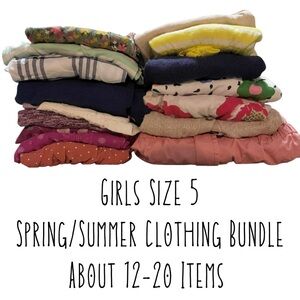 Girls Size 5 Spring/Summer Clothing Starter Pack Bundle, About 12-20 Items